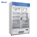 630L Supermarket Commercial Double Door Beverage Cooler Display Showcase